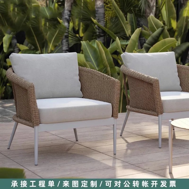 Outdoor Sofa Designer Sample Room Rope Weaving Furniture Leisure Courtyard Outdoor Garden Outdoor Waterproof Sofa