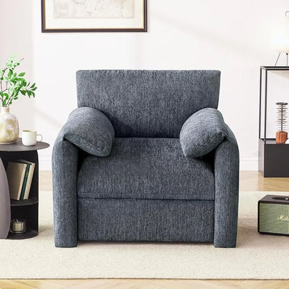 Chenille Oversized Armchair, 38.6" Wide Accent Chairs for Living Room & Bedroom Modern Lounge Chair, Upholstered Mid-Century