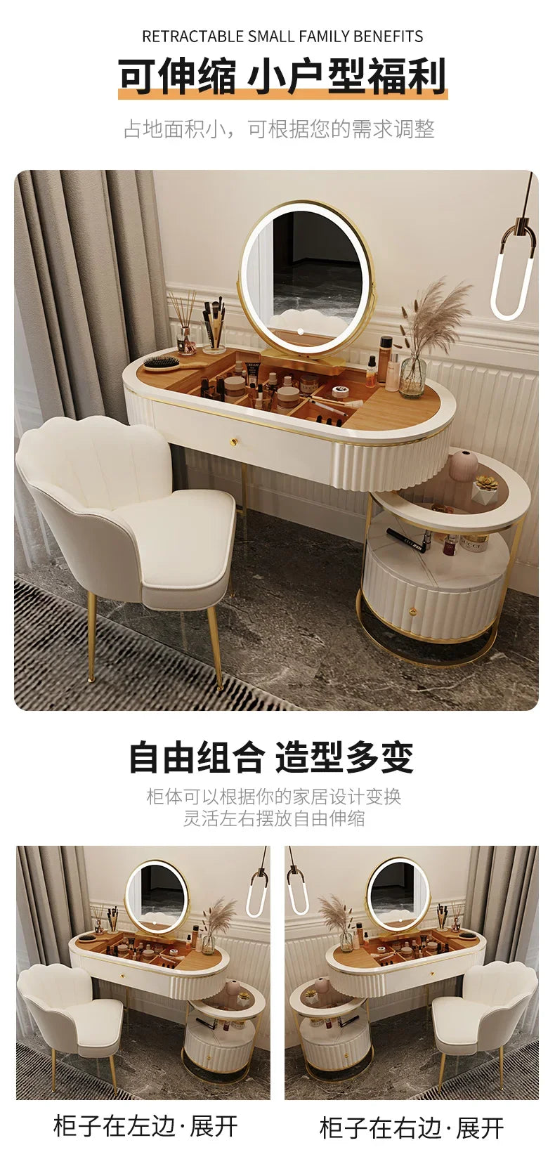 Luxury Charm Dressing Table Luxury Nordic Salon Drawer Nordic Dressing Table Mirror Chair Storage Coiffeuse Furniture Makeup