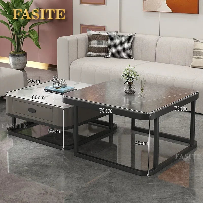 Glass Luxury Coffee Tables Bedside Centre Center Coffee Tables Gold Combination Nordic Basse De Salon Living Room Furniture