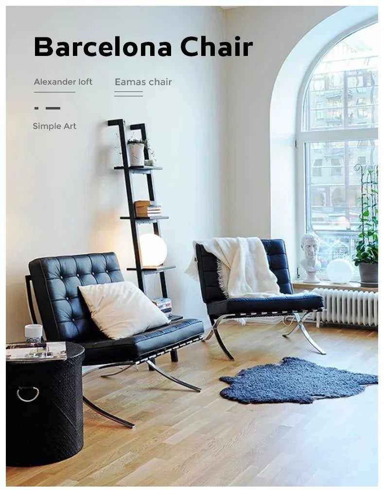 Barcelona Single Sofa Designer Lazy Sofa High-end Italian Living Room Sofa Chair Nordic Light Luxury Leisure Chair