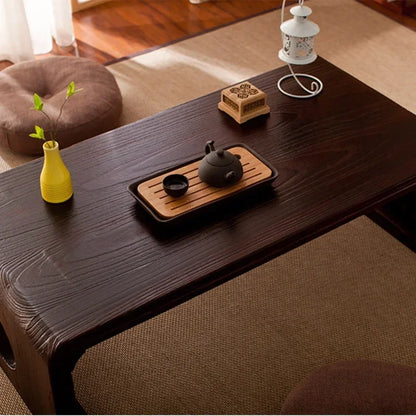 FashionJapanese Vintage Indoor Wood Furniture Asian Style Coffee Tea Living Room Low Table Rectangle 50*40cm Tatami