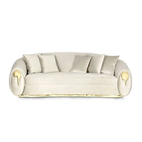 Italian light luxury leather sofa, high end designer villa living room home sofa