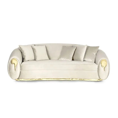 Italian light luxury leather sofa, high end designer villa living room home sofa