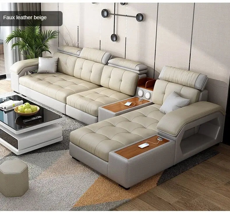 Luxury Design Corner Table U Shaped Couch Modern Other Modular Sofas Set Elegant Fabric Sectional Sofa Living Room Furniture
