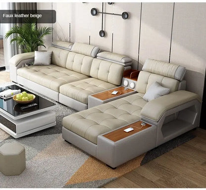 Luxury Design Corner Table U Shaped Couch Modern Other Modular Sofas Set Elegant Fabric Sectional Sofa Living Room Furniture