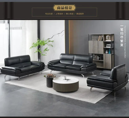 Modern simple office business combination sofa, reception sofa, office leather sofa, office tea sofa