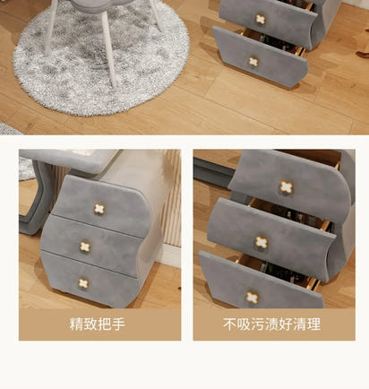 User-friendly Nordic Led Mirror Dressing Table Brown Drawer Bedroom Light Dressing Table Beautiful Storage Furniture Comfy