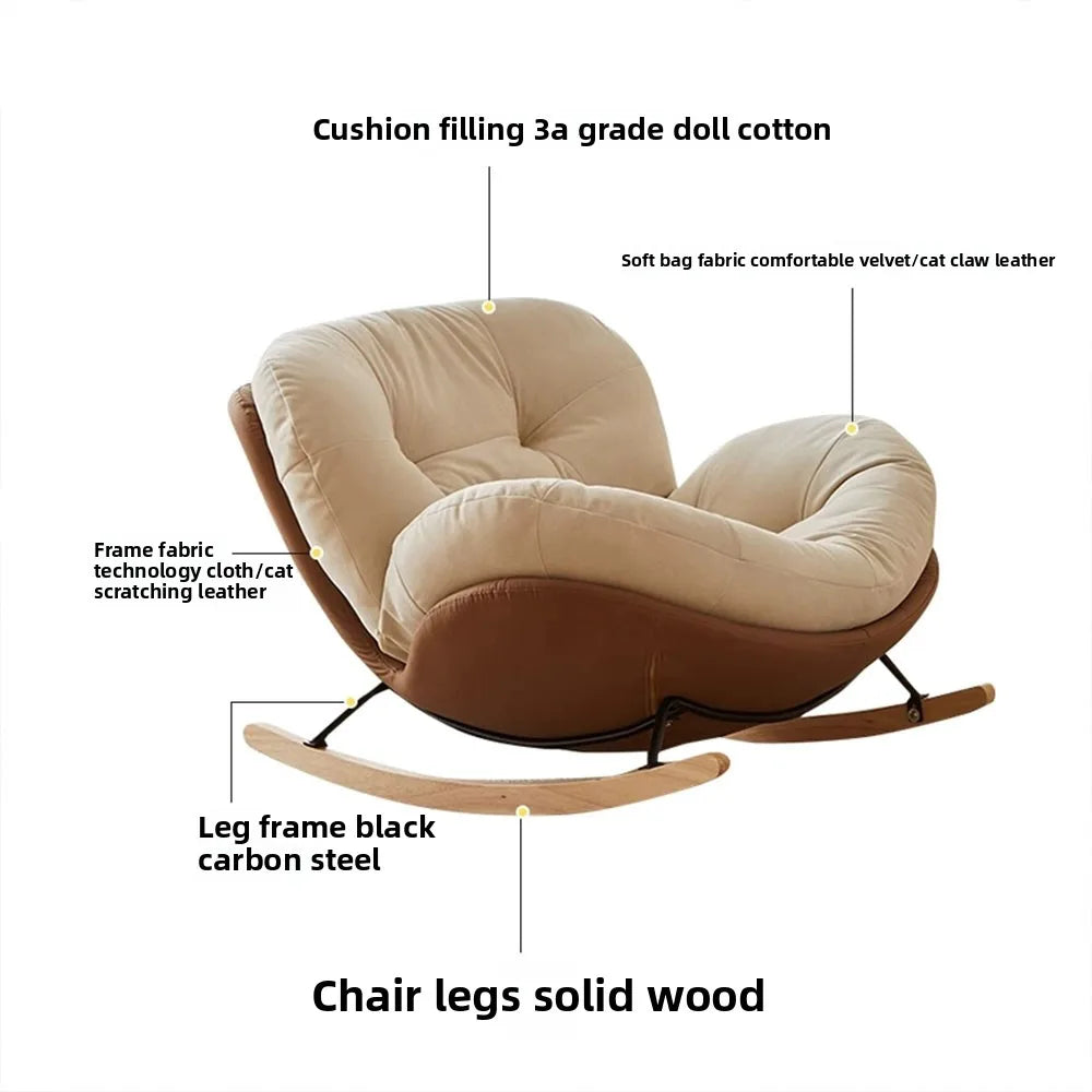 Snail Shaped Rocking Chair Adult Lazy Sofa Single Person Leisure Sleeping Chair Household Comfortable Lounge Seat