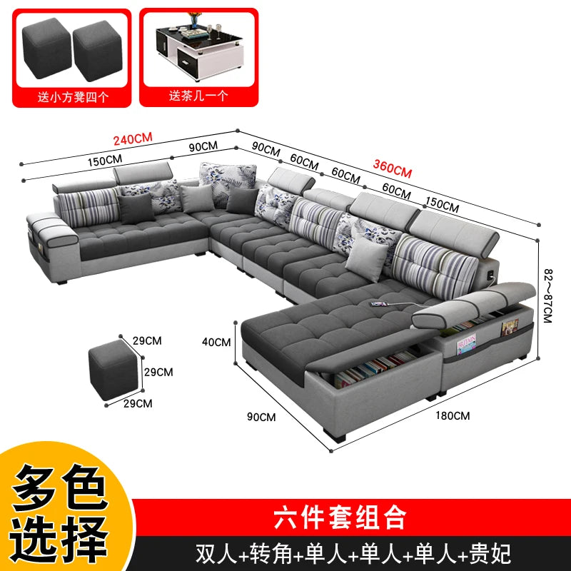 Classic Storage Sofa Adults Comfortable Corner Modern Sofa Living Room Designer Floor Muebles Para Habitacion Home Accessories