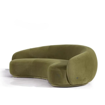 Lamb fleece curved fabric sofa living room modern light luxury cream style