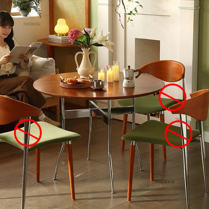 Stainless Steel Solid Wood Round Dining Tables Home Small Round Table Medieval Style Retro Folding Table for Kitchen Furniture