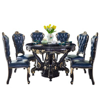 Round table marble dining table and chair combination 6 people 8 people round light luxury household dining table