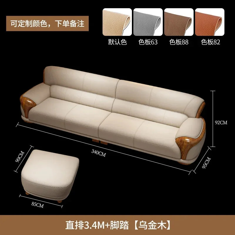 Luxury Modern Straight row sofa living room leather sofa set furniture room set sofas Designer Office couch set Canape Salon