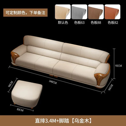 Luxury Modern Straight row sofa living room leather sofa set furniture room set sofas Designer Office couch set Canape Salon