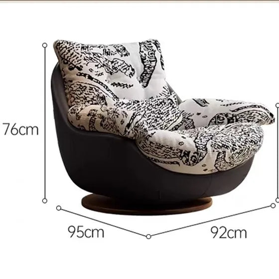 High-end nest chair, antique sofa chair, living room balcony household light luxury fabric single rotating leisure chair