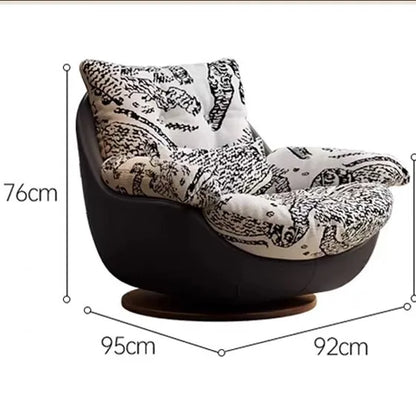 High-end nest chair, antique sofa chair, living room balcony household light luxury fabric single rotating leisure chair