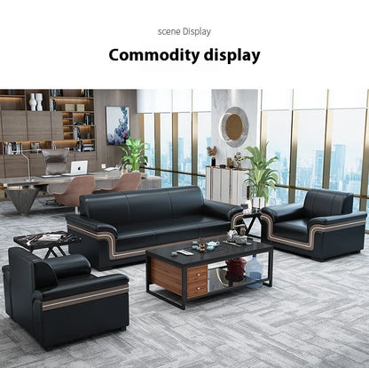 Simple Business Office Sofa Set Coffee Table Modern Luxury Reception Furniture for Three-Person Meetings Meeting Room Furniture