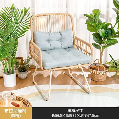 Rattan woven rocking chair Home leisure creative nap balcony adult living room modern garden handmade lounge chair