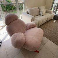 A The Cream Style Comfortable Sitting And Lying Angles Velvet Fabric Recreation Area Sillas