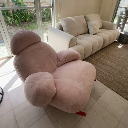 A The Cream Style Comfortable Sitting And Lying Angles Velvet Fabric Recreation Area Sillas