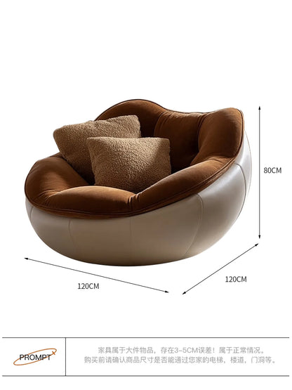 Italian minimalist rotating fabric sofa single chair modern minimalist household lazy
