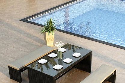 Outdoor rattan chair three-piece combination outdoor courtyard terrace table and chair wrought iron rattan leisure chair balcony