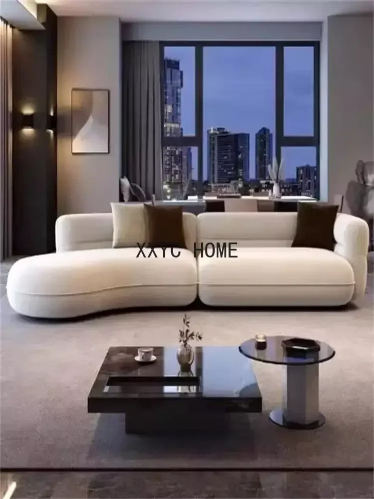 Italian Light Luxury Curved Sofa Special-Shaped Simple Corner Living Room Leisure Sofa