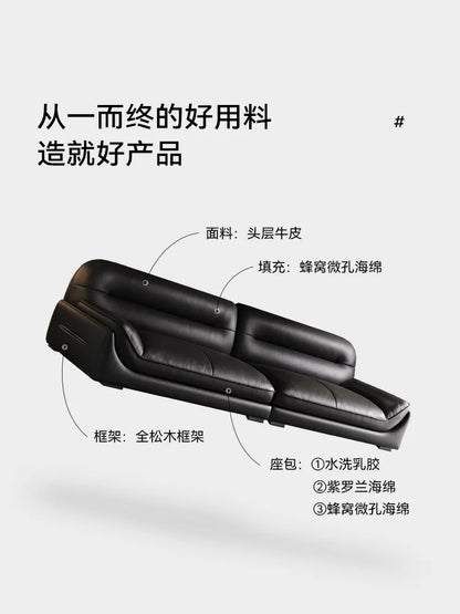 zL MM Lounge Leather Filler Sofa Living Room Luxury Italian Nordic Lazy Couch Recliner Mini 3 Seater Divani Da Soggiorno Furnitu