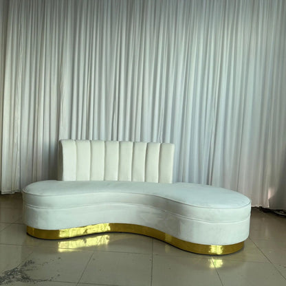 Light luxury flannel three-person sofa designer beauty salon clubhouse reception leisure modern curved sofa