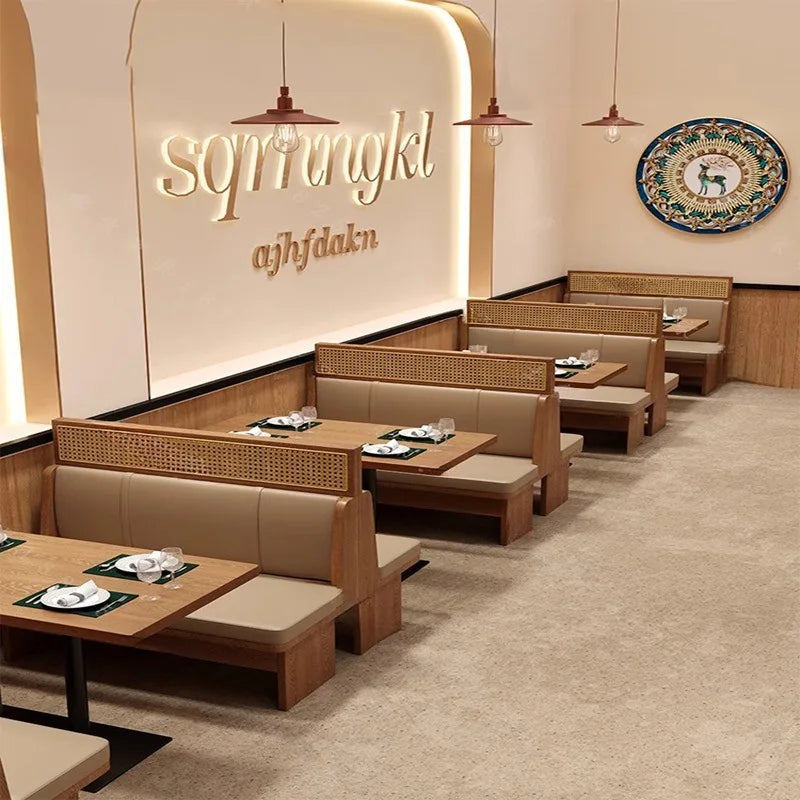 -Southeast Asian Style Dining Set Restaurant Furniture Cafe Dining Room Table and Chair Sets Coffee Set