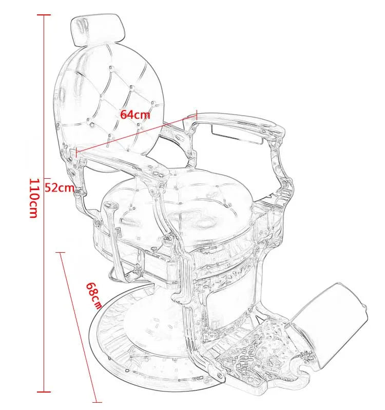 Barber Chair Retro Stylish Beauty Hairdressing King Style Armrest Hair Styling Classic Hydraulic Furniture Salon Barber Chair