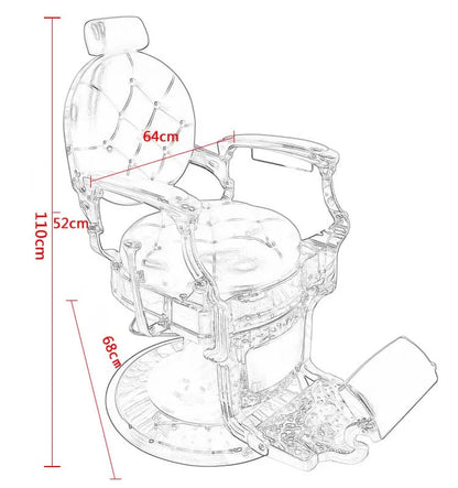 Barber Chair Retro Stylish Hairdressing Beauty Armrest Hydraulic King Hair Styling Classic Furniture Salon Barber Chair