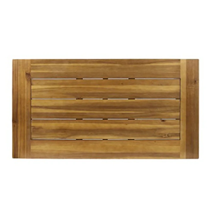 Catriona Outdoor Acacia Wood Coffee Table Teak Finish/ Rustic Metal Brown and Black