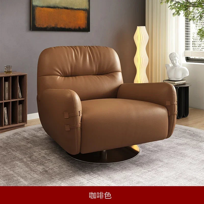 HXL modern light luxury leather sofa chair single simple living room small apartment bedroom leisure chair