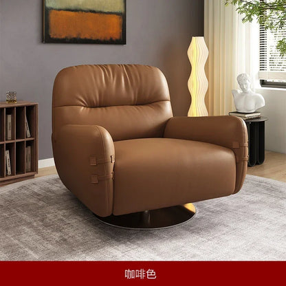 HXL modern light luxury leather sofa chair single simple living room small apartment bedroom leisure chair