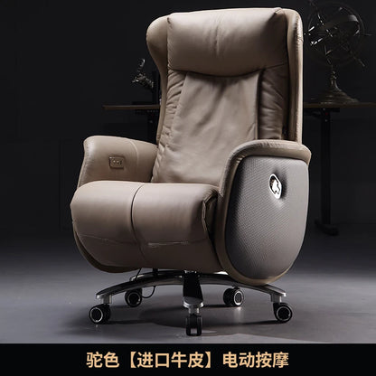 Computer Armchair Solid Wood Frame Furniture 7-Point Vibrating Ergonomic Chair With Wheels Electric Footrest Office Gamer