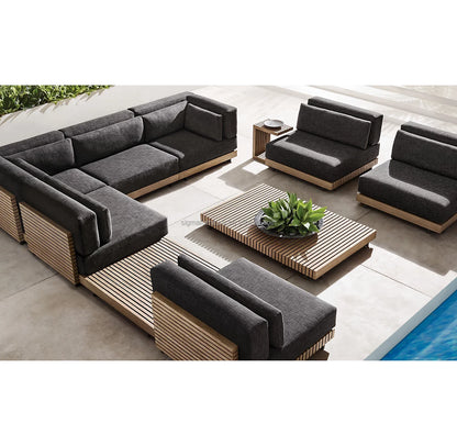 Sigma Designer Aluminum Furniture with Cushions Sofa Set Living Room Garden Patio Hotel Sectional Outdoor Sofa