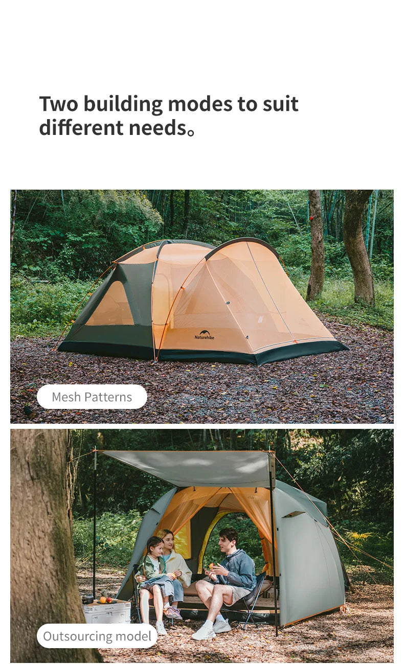 Naturehike 8-10 Person Tent Kota Cloud Casual Tent Outdoor Camping Hiking Travel Gazebo Tents Big Space Waterproof Breathable