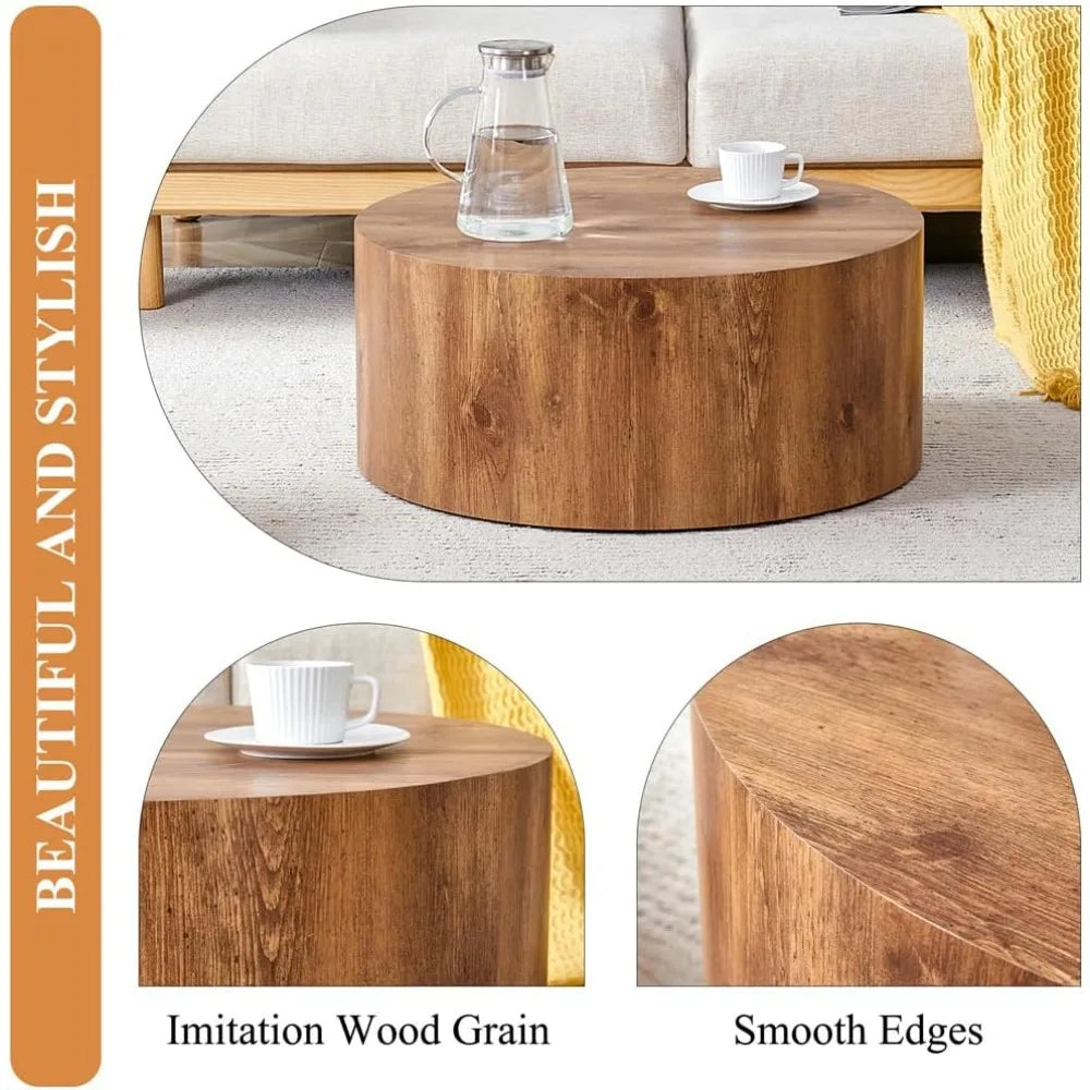 Modern Wooden Coffee Table for Living Room, Center Table, No Assembly Needed, Ready to Use, Sleek Design