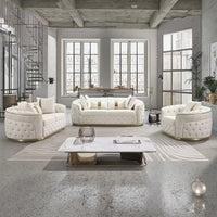 Custom Modular Living Room Tufted Sofa Set 3 2 1 Stainless Frame with Velvet and Fabric for Home Apartment or Hotel