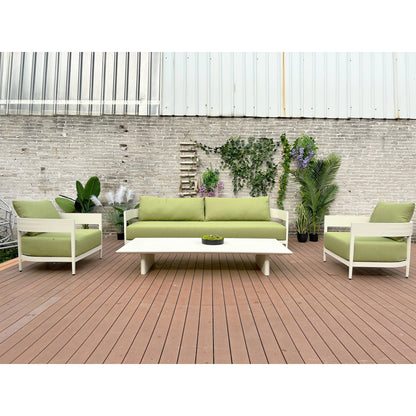 Luxury Garden Sofa Set Aluminum Outdoor Furniture Rattan Sofa Set Modern Cane Panel Back Patio Furniture