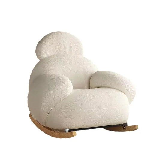 Nordic Cute Sofa Single Chair Net Rocking Chair Cream Lazy Simple Balcony Pedal Bedroom Living Room Sofas Home Furniture Couch