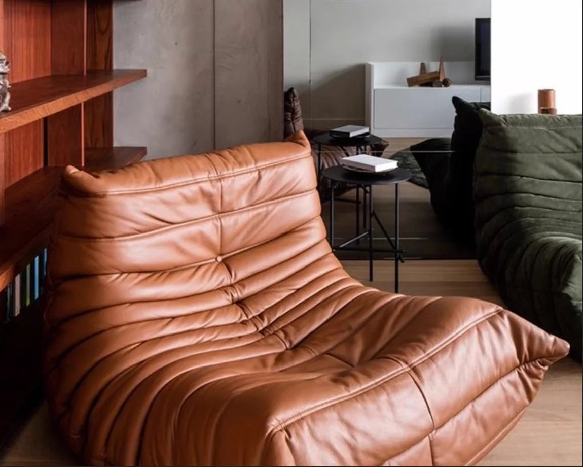 Collection house designer togo floor-to-ceiling single sofa Nordic balcony study lazy caterpillar Internet celebrity cream sofa