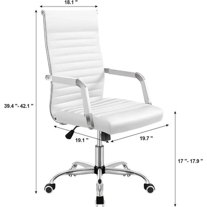 mid-back swivel armchair in white for office and conference rooms