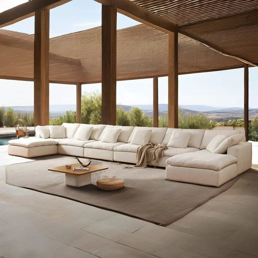 Luxury Modular U Shape Couch Collection Indoor Home Furniture Goose Down Filling Cloud Sectional Sofa