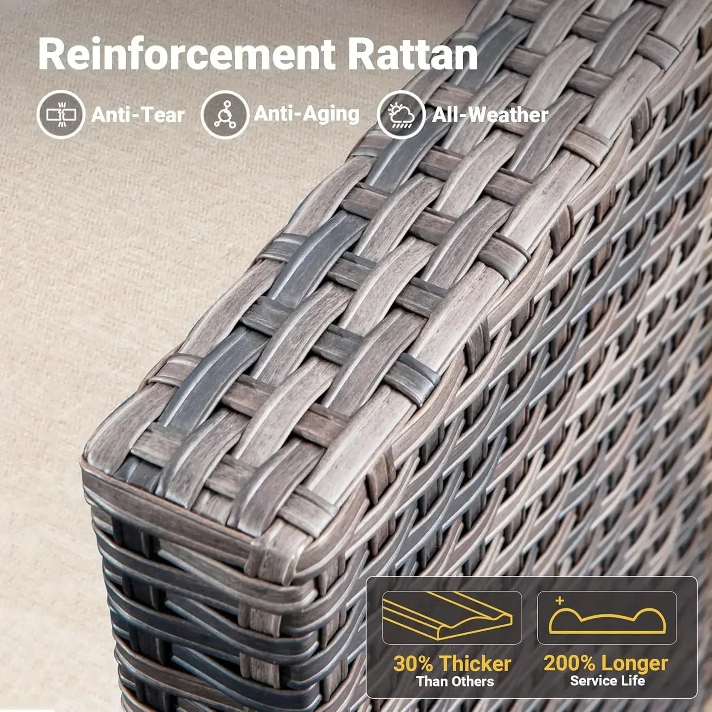 [Discounted Price, Hot Sale!]2-Seater Outdoor Wicker Sofa Couch with Comfy Cushions, All Weather High Back Deep Patio Seating Ra