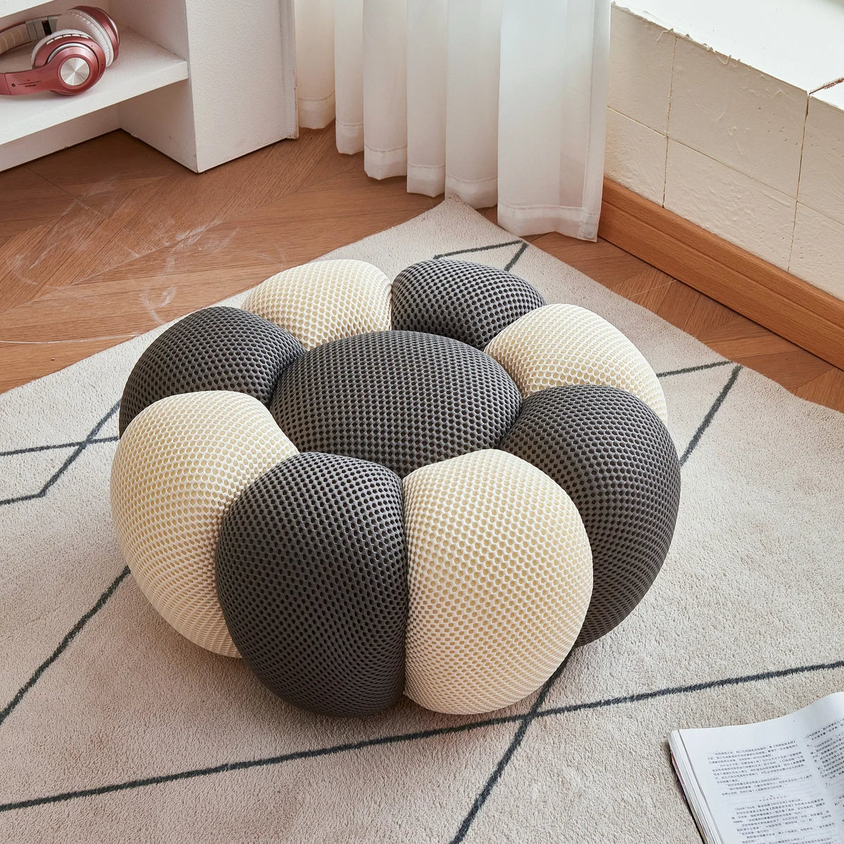 Modern Pumpkin Chair Luxury Bubble Sofa Single Lounge Seat Lazy Recliner for Bedroom Balcony Living Room Aesthetic Accent
