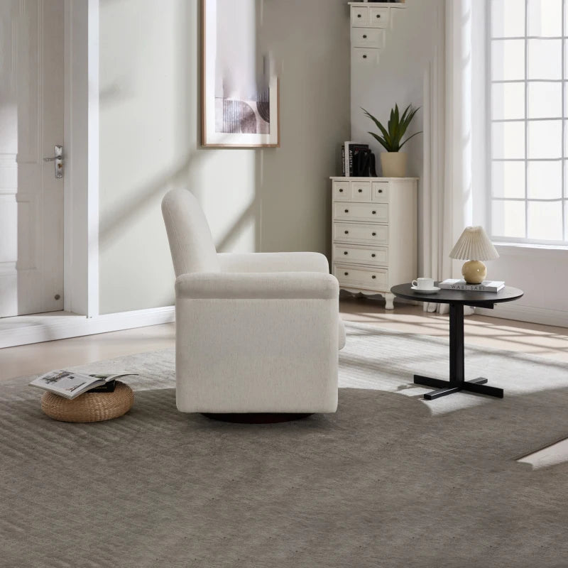 Bedroom Living Room Essential Modern Swivel Accent Chair Barrel Armchair With Wood Base Great For Reading Waiting