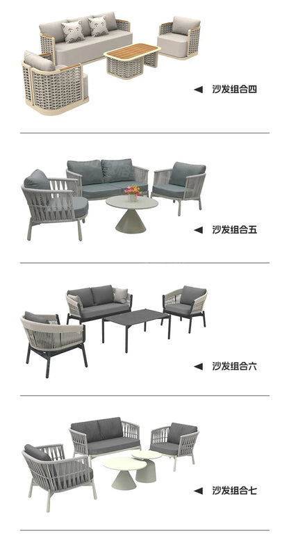 Outdoor Sofa Aluminum patio Villa Courtyard Garden Courtyard High end Hotel Leisure Simple Sofas set